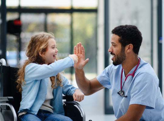 young physician and child