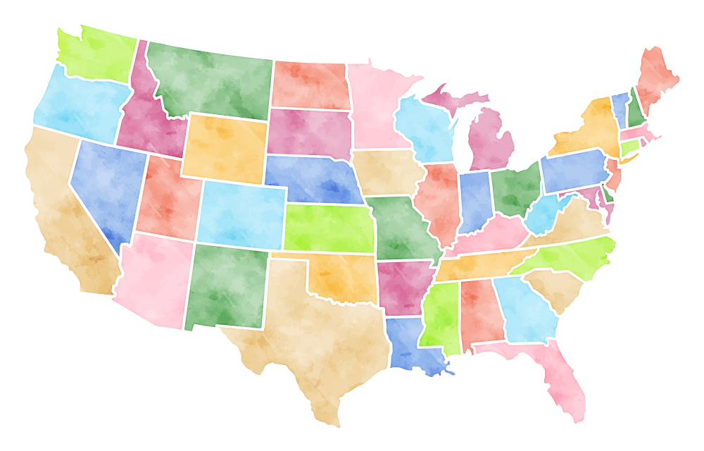 watercolor of United States